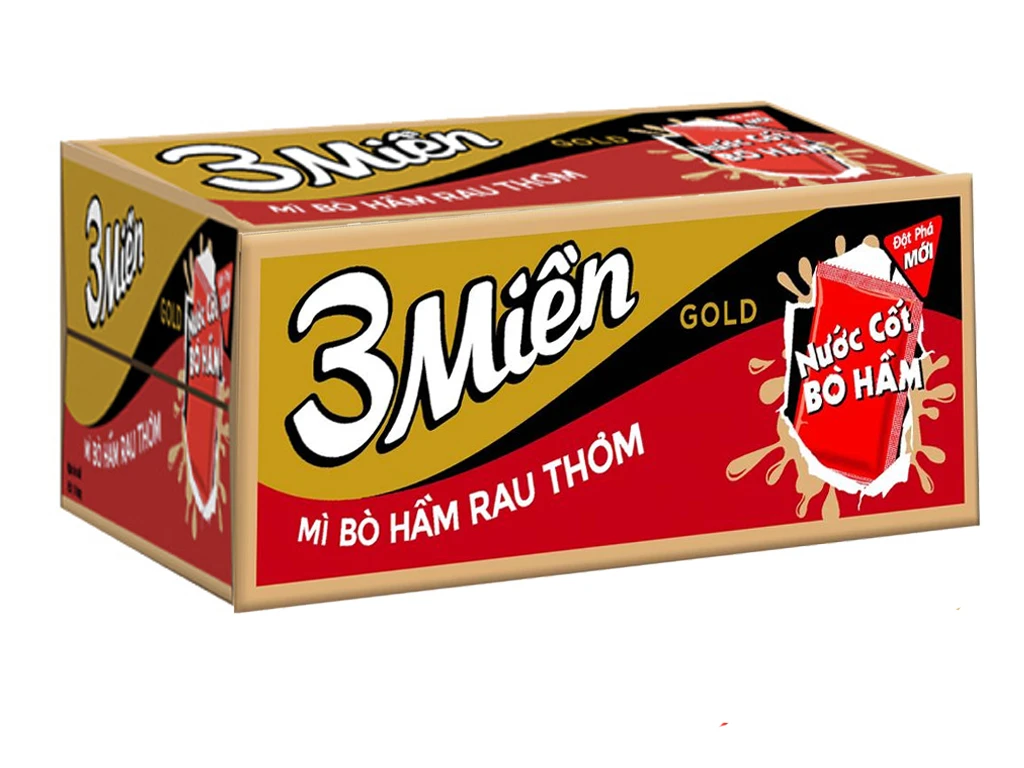 Thùng mì 3 Miền Gold bò hầm rau thơm