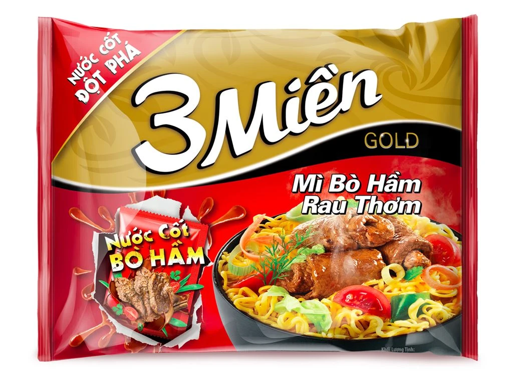 Thùng mì 3 Miền Gold bò hầm rau thơm