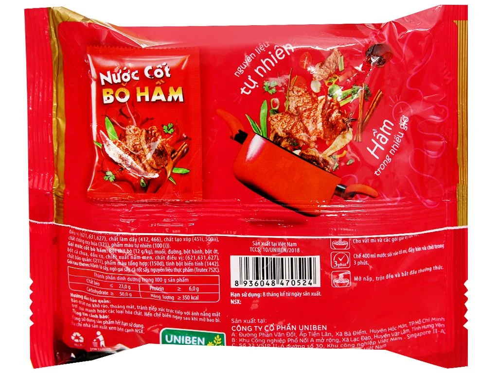 Thùng mì 3 Miền Gold bò hầm rau thơm